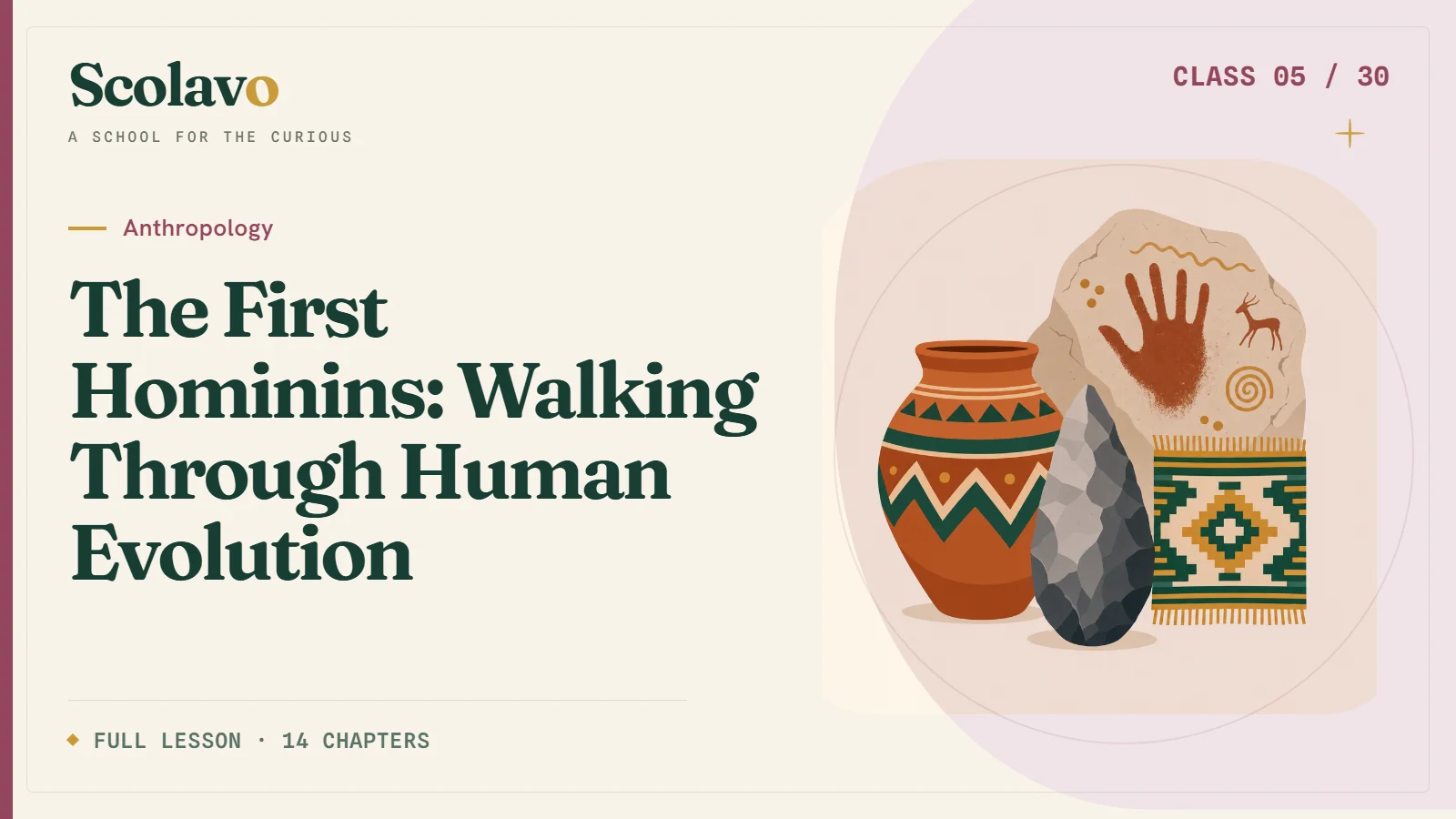 The First Hominins: Walking Through Human Evolution — Scolavo video cover